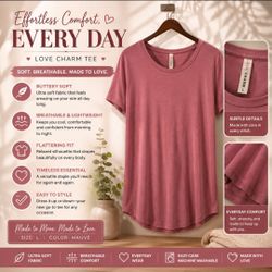 Love Charm Tee Mauve Size Large