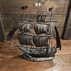 Decorative Metal Ship With Many Sails