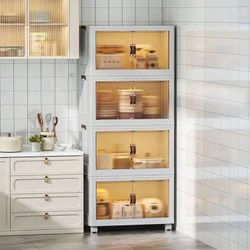 Foldable Storage Bins With Lid, Magnetic Doors & Lockable Wheels