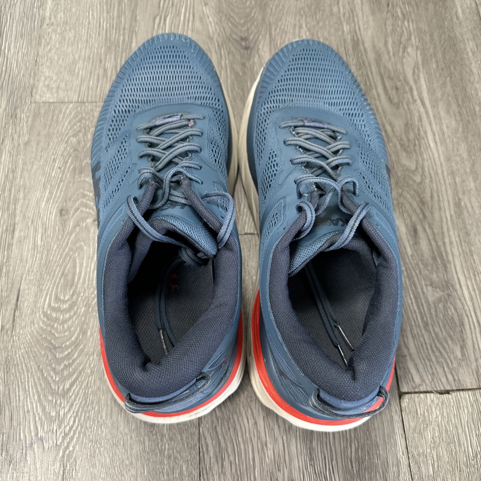 Hoka One One Bondi 7 Wide Mens 11 2E Shoes Blue Running Walk 