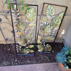 Metal tropical art pair