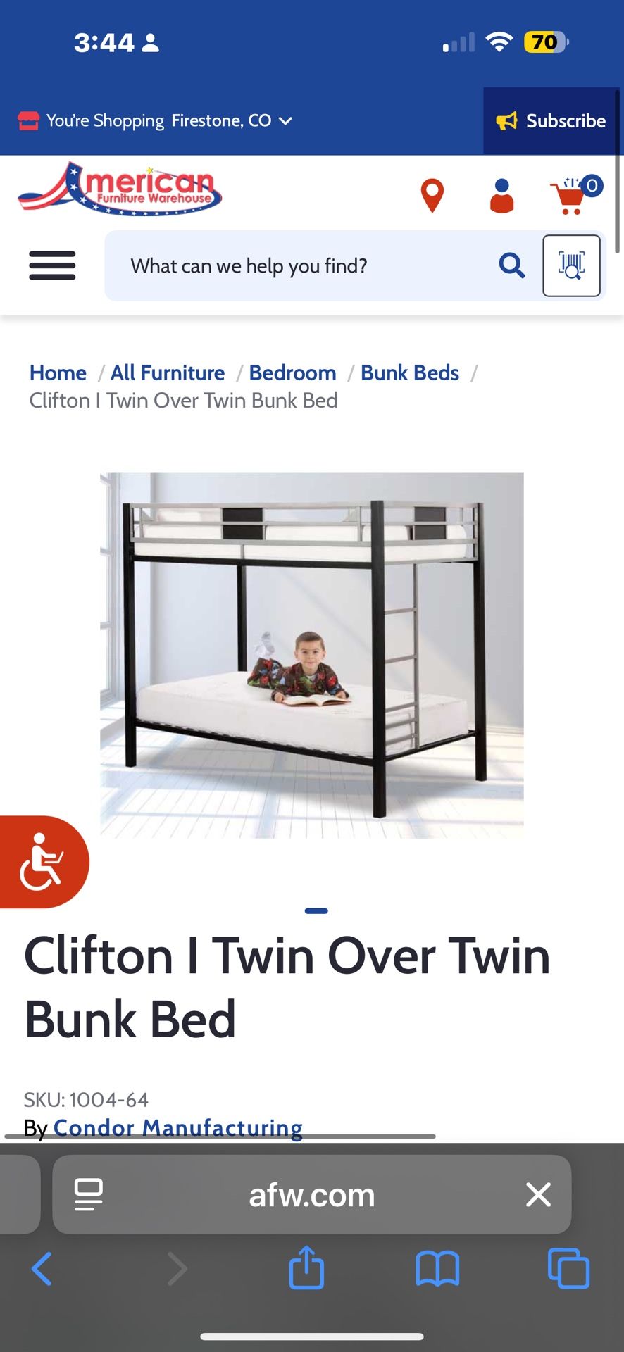 Twin Size Bunk Beds (metal)