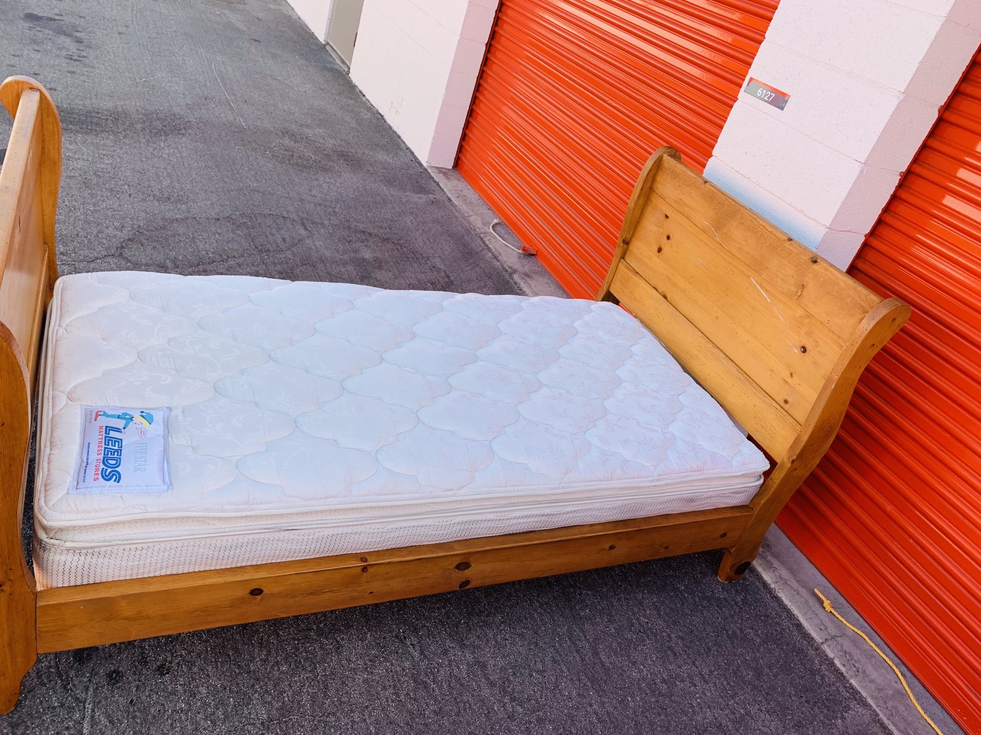 Twin bed frame and mattress