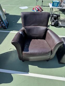 Dark Brown Leather Club Chair