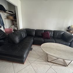 leather couch dark brown 