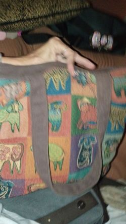 Large Tapestry Tote Bag with Animal Print