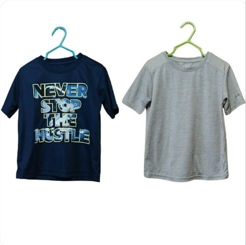 Athletic Works Boys navy blue and gray Short Sleeve t shirts size 4 - 5 XS