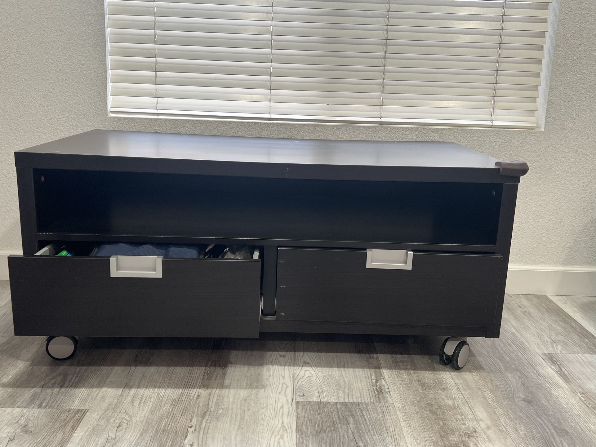 FREE TV Stand with Storage Cabinet Espresso (sorry NO Pickup Help Or Delivery can be provided)