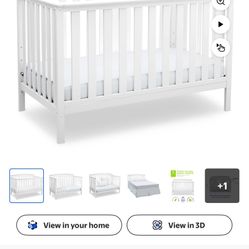 Delta Children Gateway 4in1 Convertible Baby Crib, White
