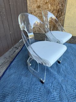 Hill Mfg. 70’s Acrylic Spoon Chairs Nice