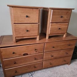 Wooden Dresser And Night Stands