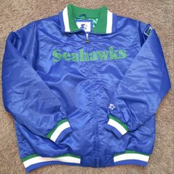 Starter Seattle Seahawks Satin Zip Up Jacket Sz 2XL