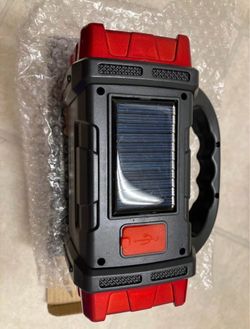 Solar powered LED portable camping light