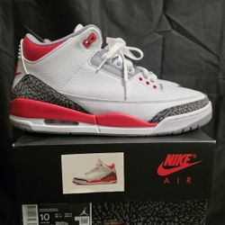Air Jordan 3 Firered Sz 10 