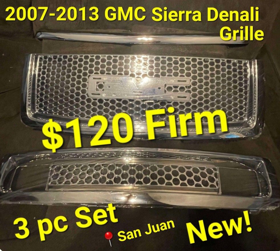 New GMC denali Front Grill 3pc GMC Sierra 07-13