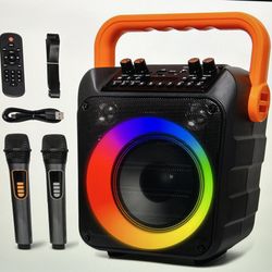 Karaoke Machine With 2 Wireless Microphones