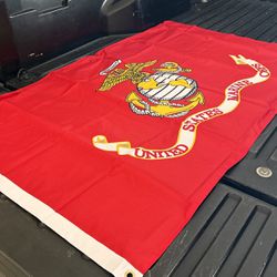 USMC Double Sided Flag