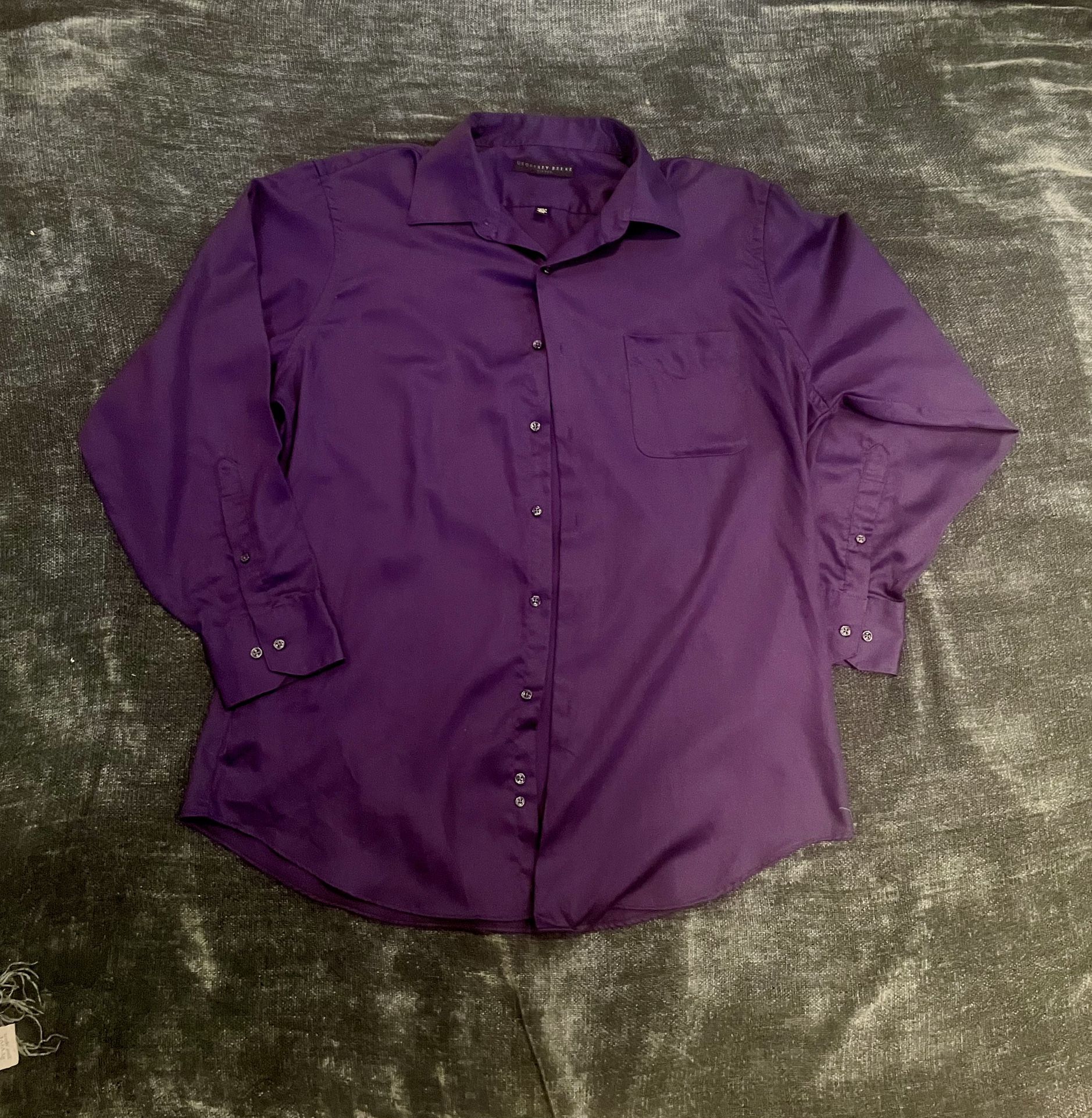 Geoffrey Beene Purple Fitted Dress Shirt