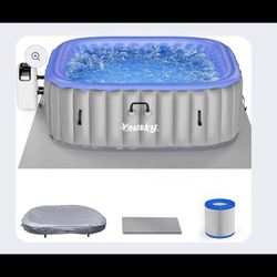 Yousky Square inflatable hot tub 6-8person spa pool