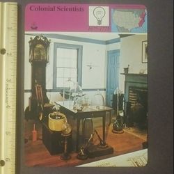 1980 Panarizon Colonial Scientists 18th Century Chemistry Lab Large Over-sized Card Collectible Vintage Italy