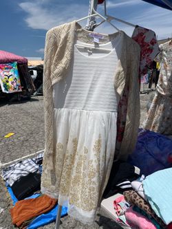 Golden/White Girl Dress