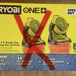 NEW! RYOBI Bucket Misting Fan (Tool Only)