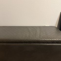 Grey Leather Ottoman With Storage 
