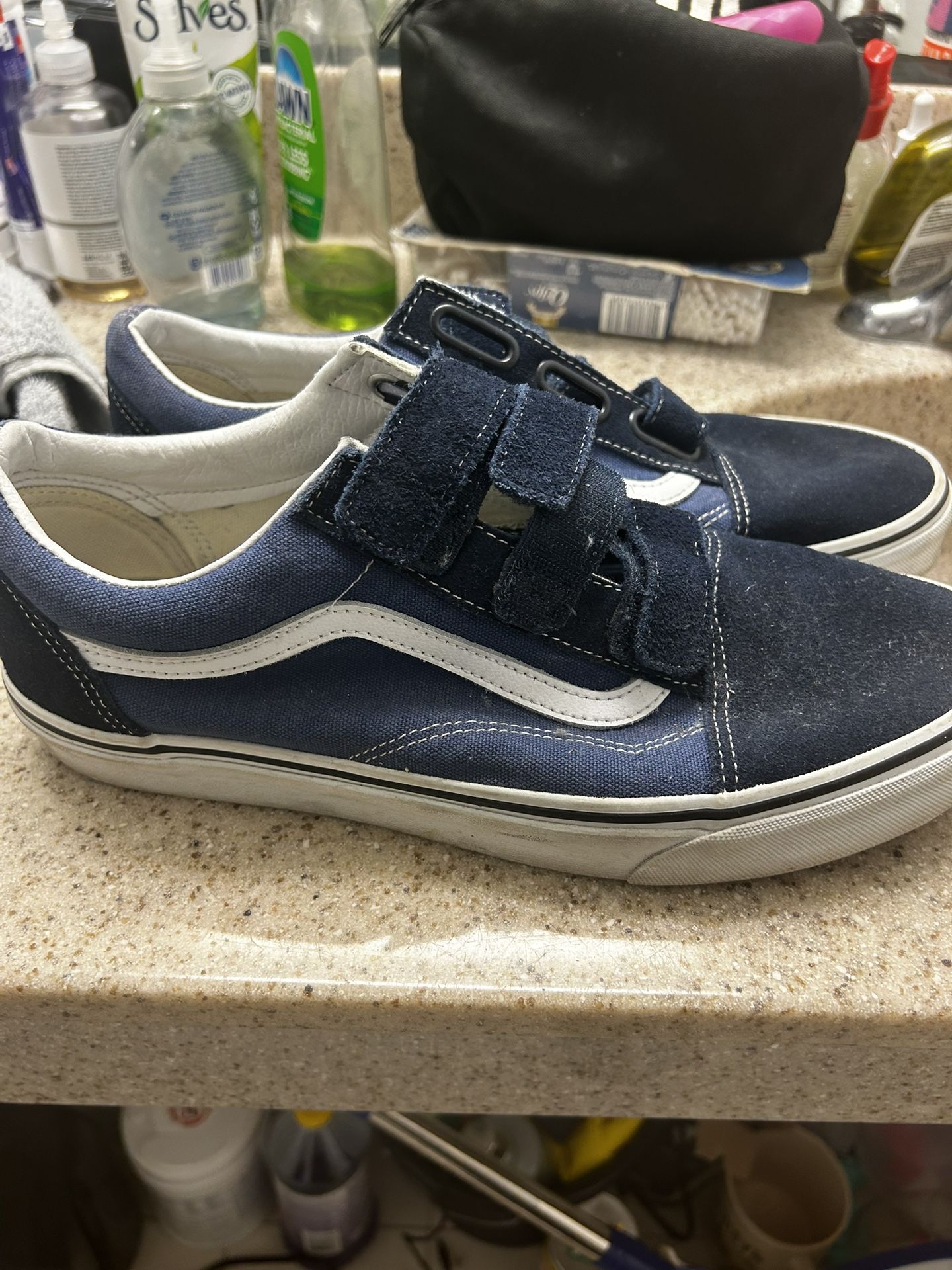 Blue Velcro Vans (Size 11 Men)