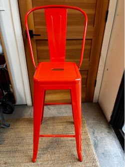 Set of 3 new orange bar stools