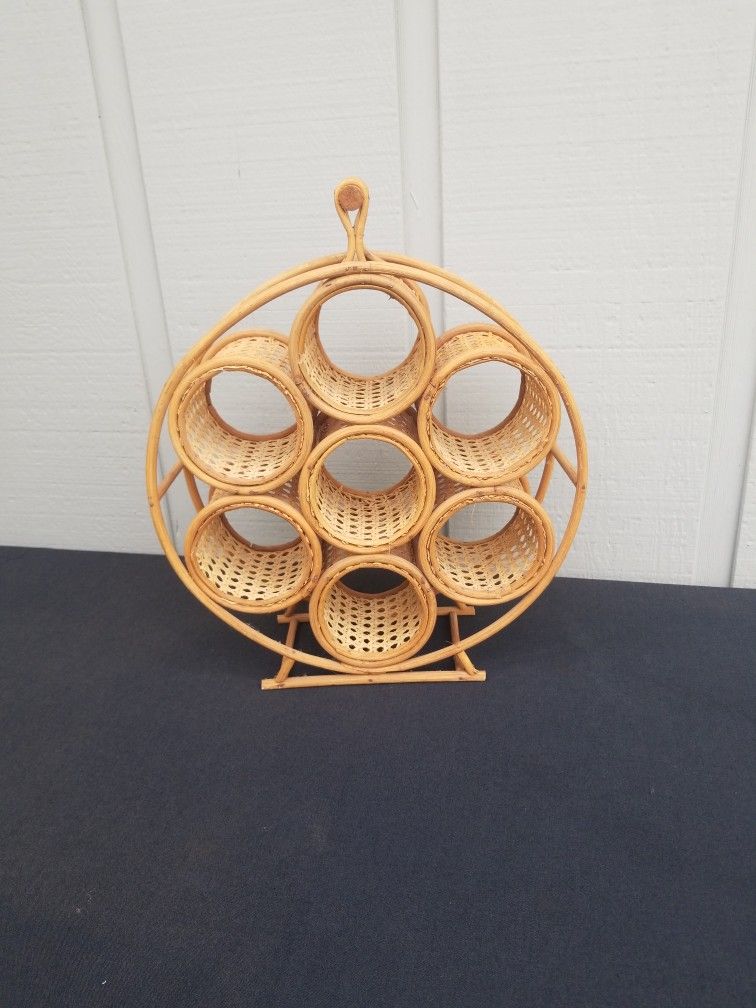 Vintage Wicker Wine rack