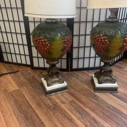 Vintage Lamps With Marble Finish