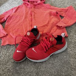 Nike Red Running Shoes + Hoodie Bundle – Great Condition