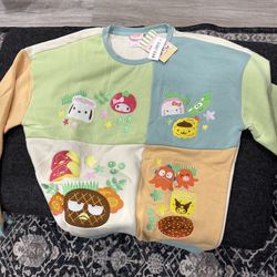 NWT Box Lunch Hello Kitty & Friends color block sweatshirt crewneck large