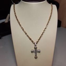 10k 34.5 Grams Cross Necklace 