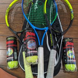 Tennis rackets balls and Case