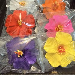 New Assortment Of Hibiscus Flowers With Clip Price Is For Each