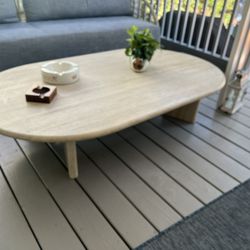Travertine Indoor Outdoor Coffee Table