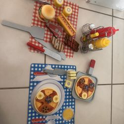 Melissa and Doug Play Food Sets - Grill, Pancakes and Condiments