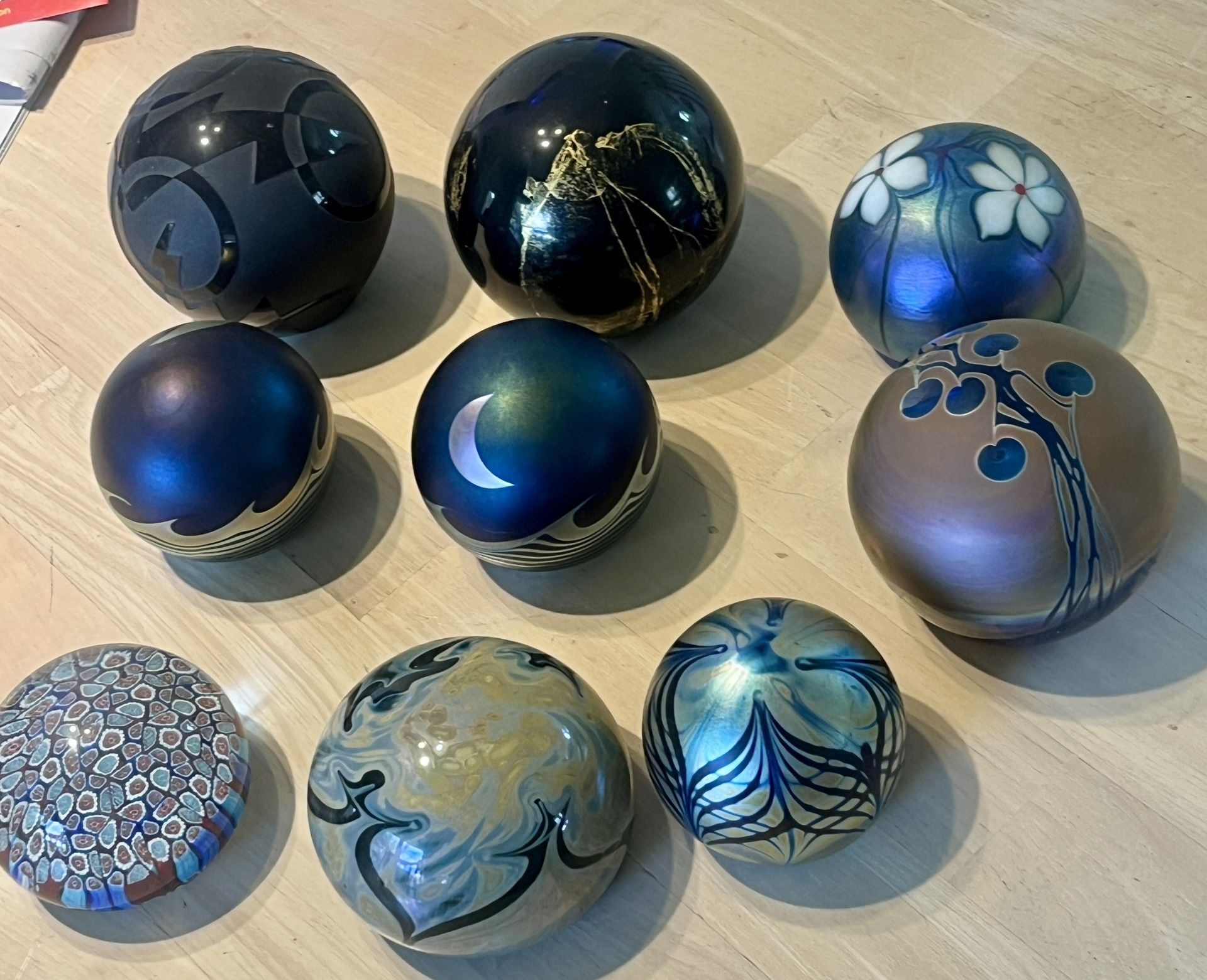 Paperweight Collection Nine Pieces Most Signed