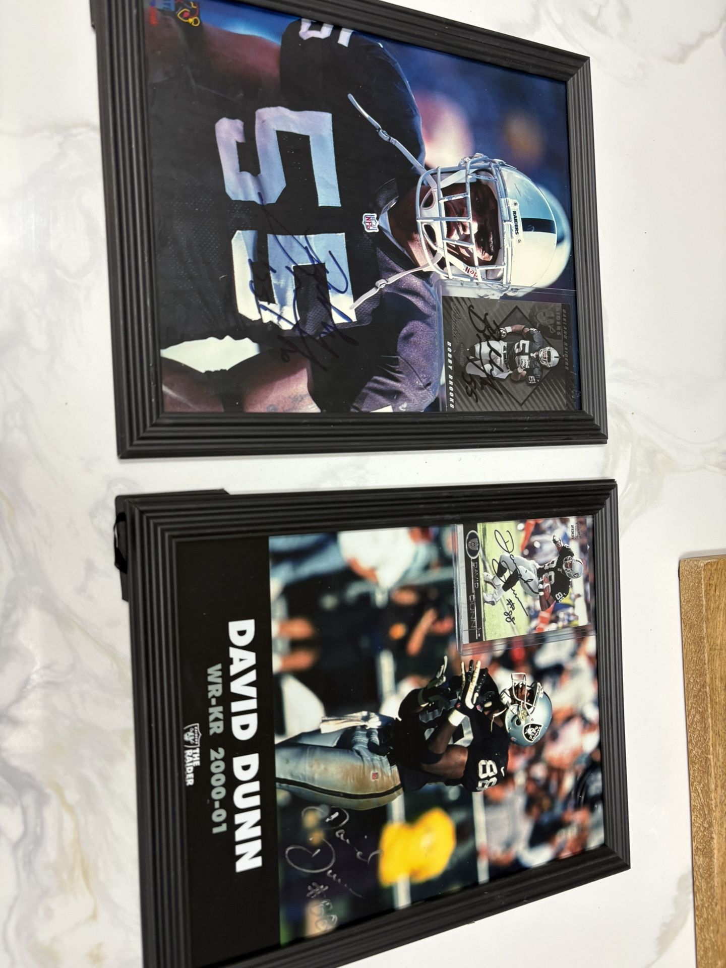 2 NFL Alumni Fresno State Players / Raiders 8x10 Autographs Cards Also Signed