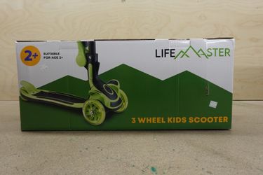Kids 3-Wheel Scooter with Foldable Seat & LED Wheels Green