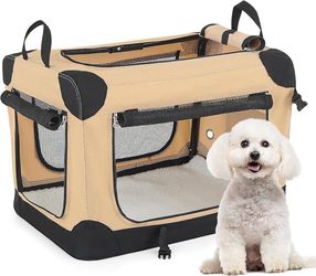 STUNNING BEIGE AND BLACK COLLAPSING PET CARRIER WITH HANDLES 😍❗️⭐️🐾