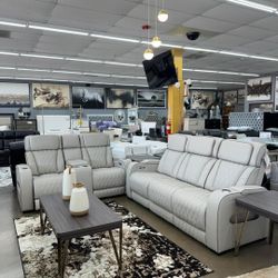 Power Reclining Sofa And Love Seat With Heat And Massage Available For Fast Delivery 