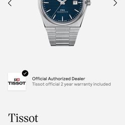 Tissot PRX Powermatic 80 1853 with Blue All Natural Italian Leather.