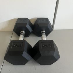 Pair Of 25 Lbs Dumbbells 
