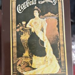 Vintage Cabaret Coca Cola Tin Advertising Container At Soda Fountains 5cents b31