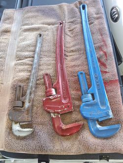 Rigid Pipe Wrench Lot Of 3: 36" Heavy Duty, 36" Aluminum, 24"