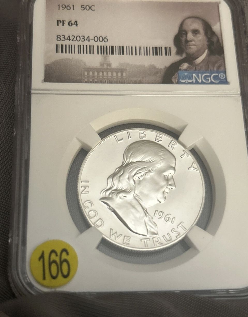 1961 50C PF 64 Franklin Half Dollar