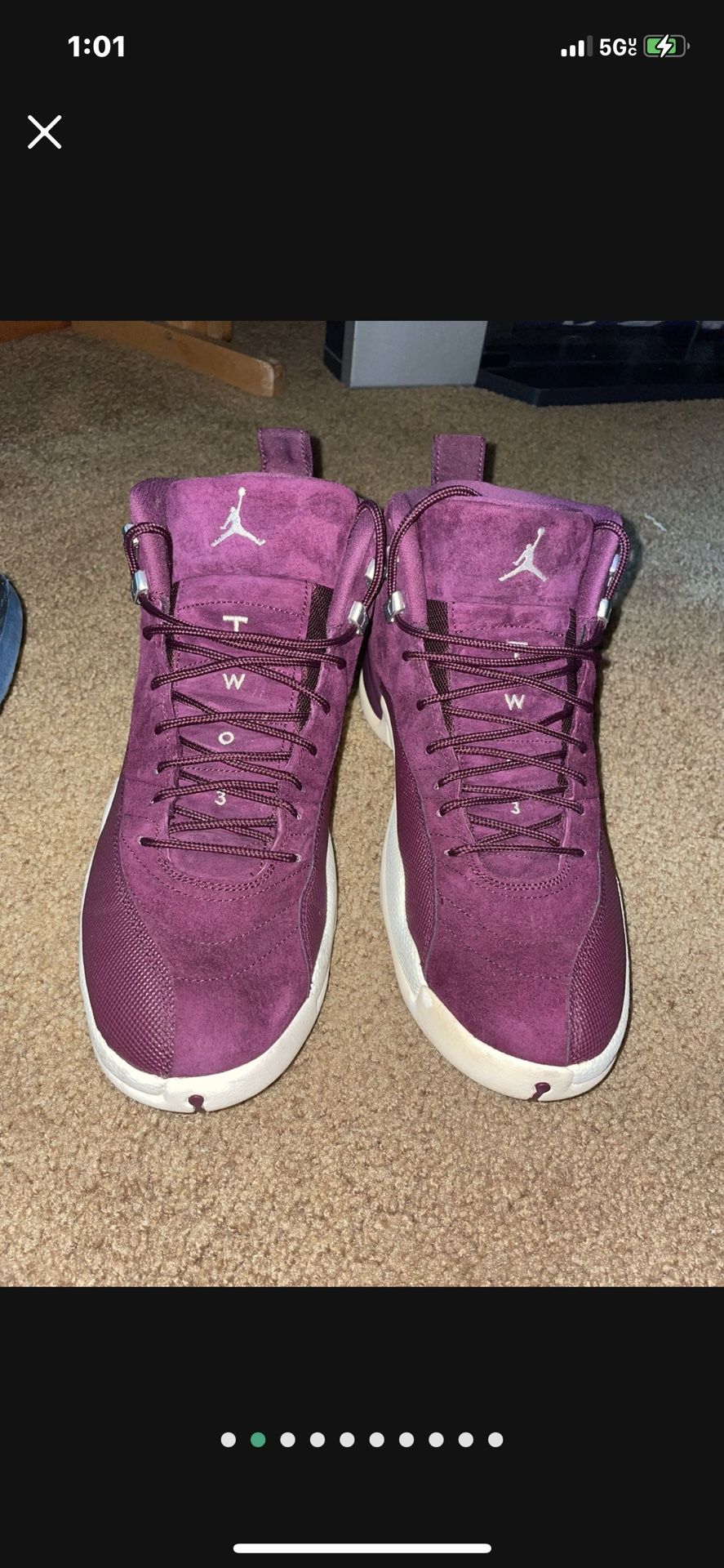 Jordan 12 Bordeaux. Men Size 12