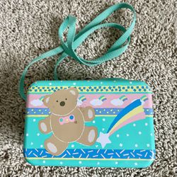 Vintage Sanrio 1987 Tweedle Dee Dee Bear Just For Fun Tin W/ Strap Made In Japan